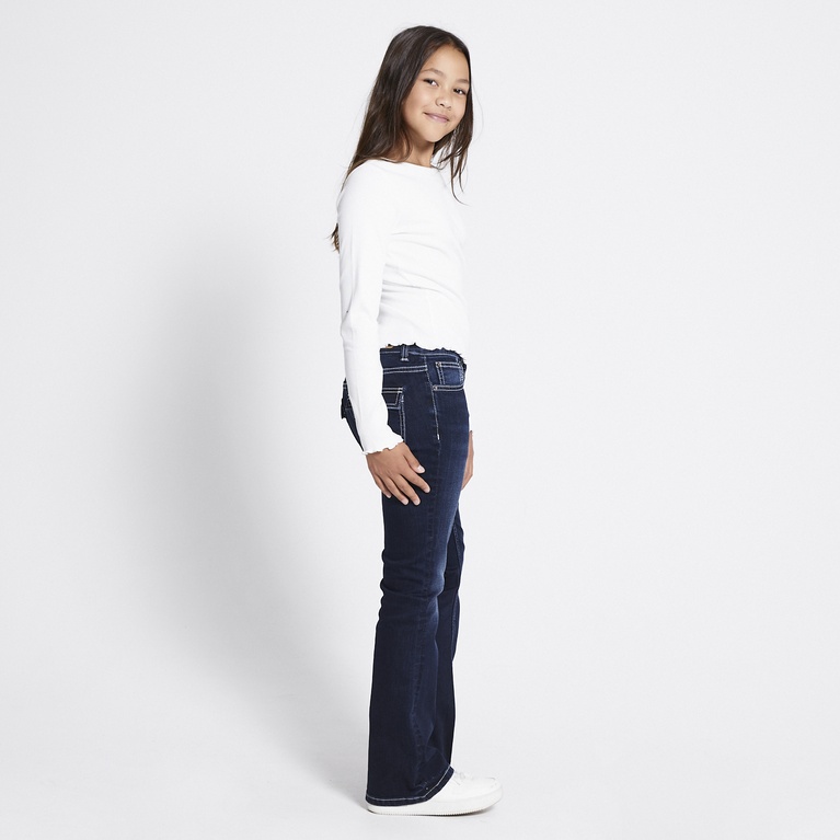 Stitch back pocket bootcut jeans "90`s Boot star stitch" Dark Blue 2